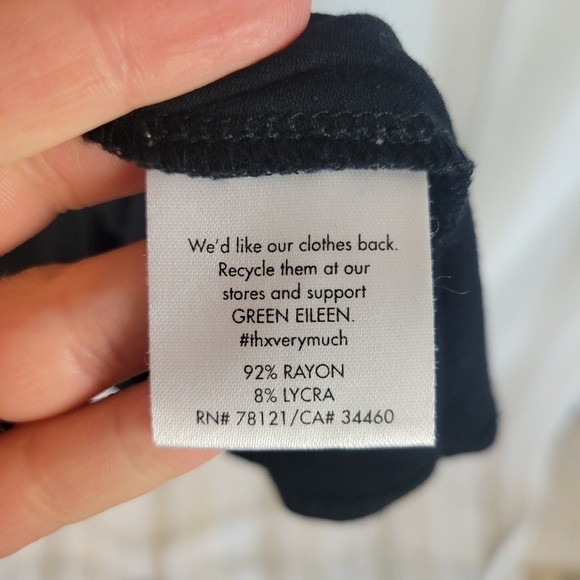 Eileen Fisher Soft‎ Stretch Jersey Knit Little Black Dress Size Medium - Picture 4 of 9